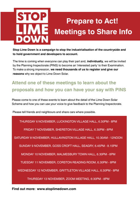 Stop Lime Down - Prepare to Act Meetings to Share Information