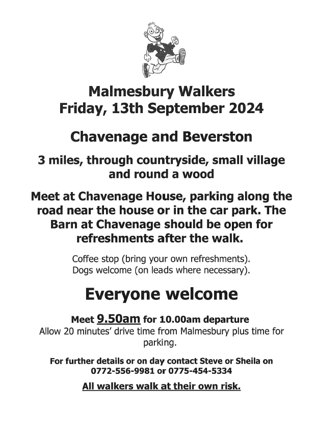 Malmesbury Town Council - Malmesbury Walkers - 3 Mile Walk Chavenage ...